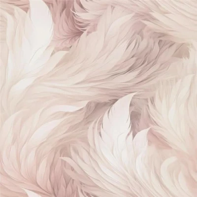 Image of Plumes Blush Pink Wallpaper Feathers Glamorous Shimmer Trendy Modern Stylish Feature Wall