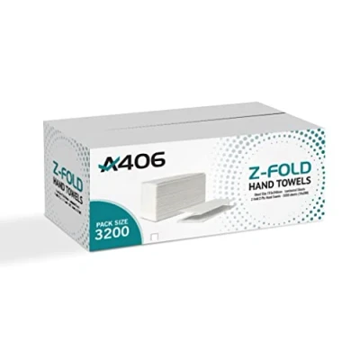 Image of White Paper Hand Towels Z Fold 3200 tissues Multi Premium Quality 2 Ply Folded