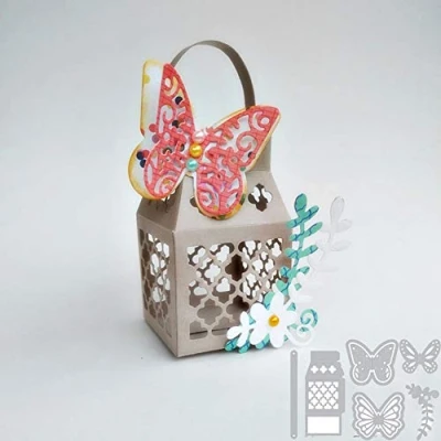 Image of Butterfly Box Metal Cutting Dies, YunTrip Flower Lantern Dies Stencils for DIY Scrapbooking Photo Album Decorative Paper Craft Card Making Supplies