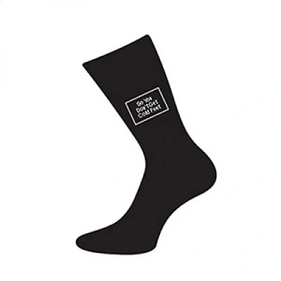 Image of GTR Prestige Giftware So You Don&#039;t Get Cold Feet Vinyl Print Cotton Rich Socks Adult size UK 6 12 Euro 39 46