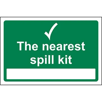 Image of The nearest spill kit station Safety sign 1.2mm Rigid plastic 300mm x 200mm