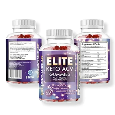 Image of Elite Keto ACV Gummies Apple (60 Gummies) with Vitmain B12