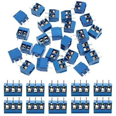 Image of KeeYees 60pcs 5mm Pitch 2 Pin &amp; 3 PCB Mount Screw Terminal Block Connector for Arduino DIY Project (50 x Pin, 10 Pin)
