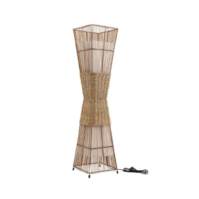 Image of Lindby Jacinto floor lamp, bamboo, hemp, height 130 cm