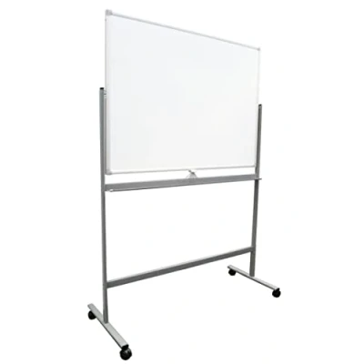 Image of Twinco Mobile Double Sided Magnetic Whiteboard for Offices, Conferences, Meetings &amp; Presentations 120x90cm White