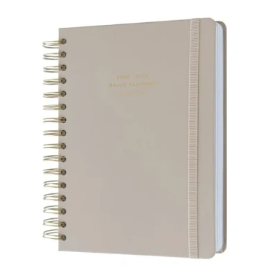 Image of Kokonote A5 Academic Diary 2025 2026 Page A Day Misty Gray Planner With Stickers, Student Essentials For University, Back To School Supplies