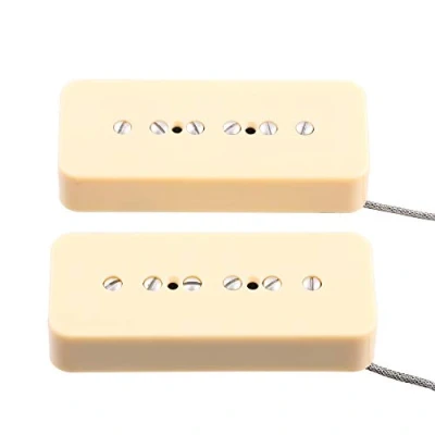 Image of LYWS P90 Soap Bar Guitar Pickup Set Alnico 2 Magnets Vintage Tone Ivory