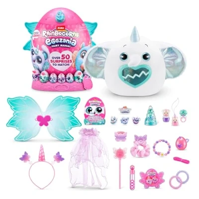 Image of Rainbocorns Eggzania Fairy Mania Elephant (Flippity Boo) by ZURU, Plush Toy, Collectible Plush, Surprise Eggs, Wearable Accessories, Toys for Girls (Elephant)