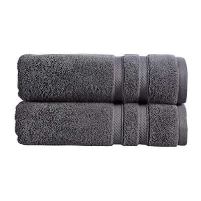 Image of Christy Chroma Bath Sheets Set of 2 Highly Absorbent Heavyweight 675GSM Bold and Bright Soft Velvety Smooth Bathroom Shower Towels 100% Cotton Sustainably Made Ash Grey