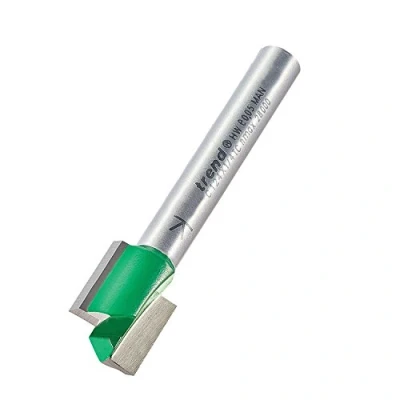 Image of Trend CraftPro Straight Two Flute Router Cutter Bit, 1/4 Inch Shank, 12.7mm Cut Diameter &amp; Length, Tungsten Carbide Tipped, C124X1/4TC