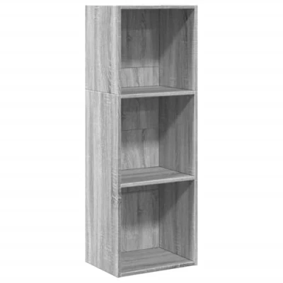 Image of vidaXL Bookcase Storage Rack Cabinet Bookshelf Grey Sonoma, Engineered Wood, Open Compartments, 40x30x114 cm