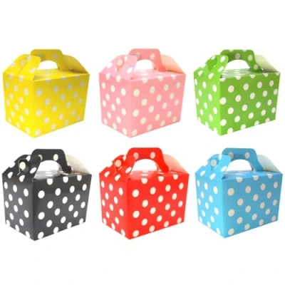 Image of Lotus 10 Pack Colorful Polka Dot Party Boxes Perfect for Kids&#039; Birthday Celebrations, Baby showers, Halloween Treats &amp; Fun EventsCarry Snacks, Meals Favors in Style with Whimsical Design