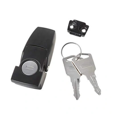 Image of Folewr Cabinet Black Coated Metal Hasp Latch DK604 Security Toggle Lock with Two Keys