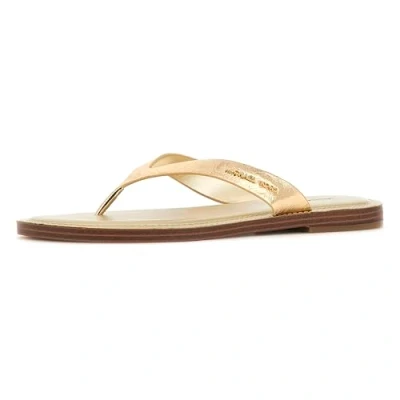 Image of Michael Kors KOKO Tbar sandals, Women&#039;s, Size: 6, Pale gold Leather