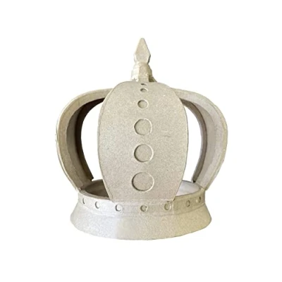 Image of Décopatch Ref AC898C Children&#039;s Crown Papier Maché Object to Decorate 20.5 x 23.5cm with Papers &amp; PaperPatch Glue, Glitter, Paints