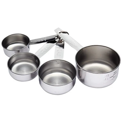 Image of KitchenCraft Stainless Steel Four Piece Measuring Cup Set
