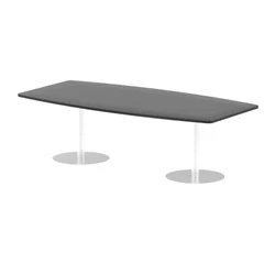 Image of Italia 2400mm Poseur High Gloss Table Black Top 725mm Leg