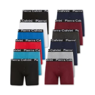 Image of Pierre Calvini (6/12 Pack Mens Boxers with Elastic Waistband Men&#039;s Button Fly Boxer Shorts in Stretch Fit Design Breathable Underwear Suitable for Any Occasion Multipack