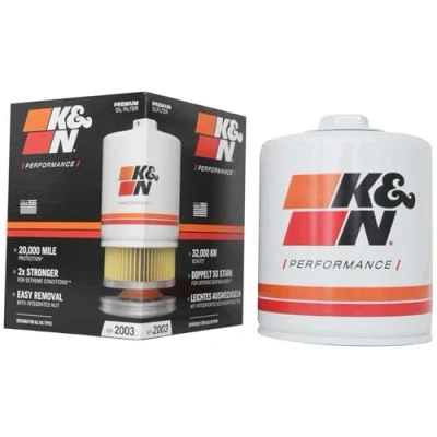 Image of K&amp;N Premium Oil Filter: Designed to Protect your Engine: Compatible with Select JEEP/AMC/BUICK/PONTIAC Vehicle Models (See Product Description for Full List of Vehicles), HP 2003