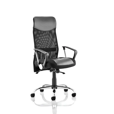 Image of Vegas Executive Chair Black Leather Seat Mesh Back Headrest with Arms EX000074