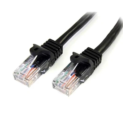 Image of StarTech.com 3 m Black Cat5e Snagless RJ45 UTP Patch Cable 3m Cord Ethernet Male to Cat 5e (45PAT3MBK)