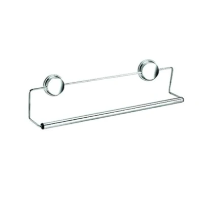 Image of Croydex QM282641 Rust Free Stick &#039;N&#039; Lock Plus Towel Rail, Stainless_Steel, Silver