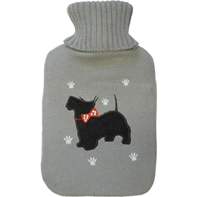 Image of Netagon 2 Litre Hot Water Bottle and Soft Knitted Cover Great Gift idea for Both Children &amp; Adults (Westie Dog)