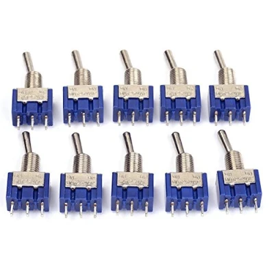 Image of 10pcs AC125V 6A ON/ON SPDT 3 Terminals 2 Position Toggle Switch MTS102
