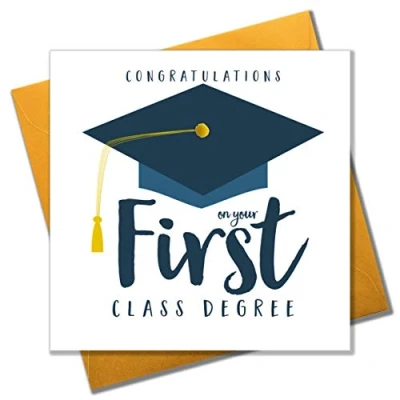 Image of Pom Pom&quot;Congratulations On Your First Class Degree Greeting Card, POM075