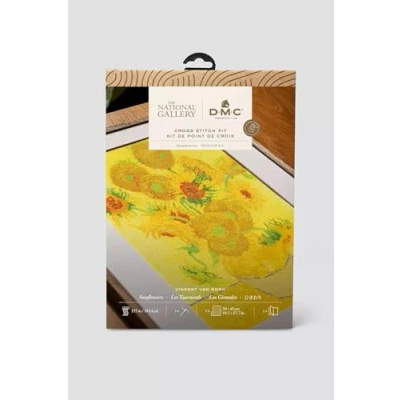 Image of DMC Museum Collection Sunflowers Cross Stitch Embroidery Kit 1 Set