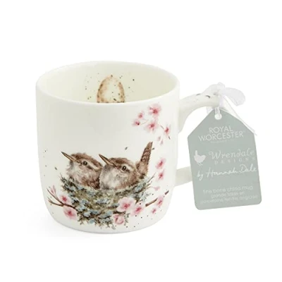 Image of Wrendale Designs Feather Your Nest Birds Single Ceramic Mug Royal Worcester