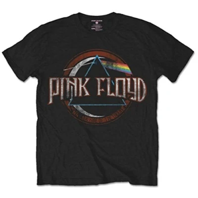 Image of Official Pink Floyd Dark Side Of The Moon Vintage Seal Black T Shirt (Small)