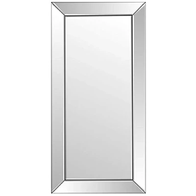 Image of MirrorOutlet Large Venetian Modern Bevelled Wall Mirror, Silver, 174 x 85 cm