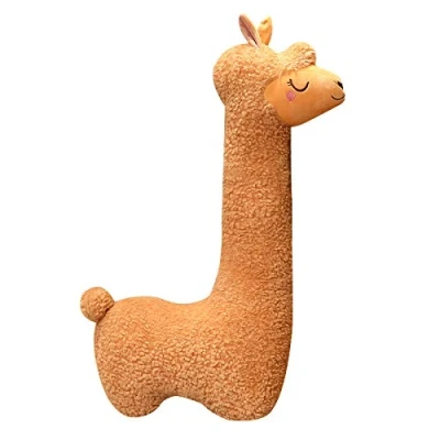 Image of Funthy Alpaca Llama Soft Plush Toy, Cute Stuffed Animal, Cuddly Throw Pillow, Decoration Cushion Body Hugging Pillow for Sofa, Children&#039;s Room, Gifts Baby, Children, Women, Brown, 100 cm
