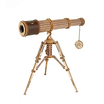 Image of ROKR Wooden Models to Build Monocular Telescope 3D Puzzle DIY Science Model Kits for Adults Teens Birthday Gifts