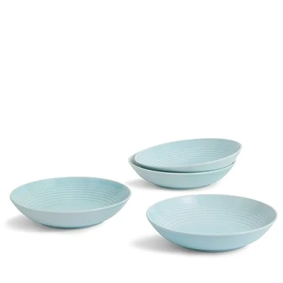 Image of Royal Doulton Pasta Bowls, Stoneware, Designed to Mix &amp; Match, Gordon Ramsay Maze Bowl 24cm 9.5in Blue, Set of 4