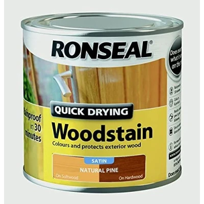 Image of Ronseal Quick Drying Woodstain Satin 250ml Natural Pine