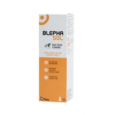 Image of 2 x Blephasol 100ml Sensitive Eyelids Eye Lotion &amp; 100 Organic Cotton Pads