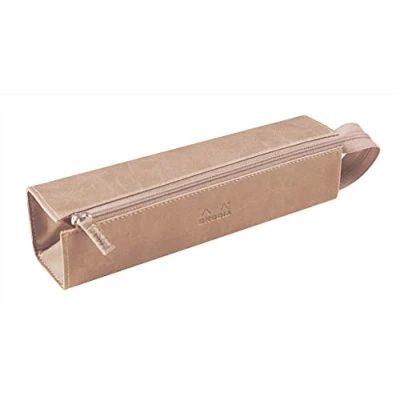 Image of RHODIA 319030C pencil case Rhodiarama Touché de Rose 23x5x5 cm Flat opening for use as a Faux leather Storage pens, pencils, markers, small supplies