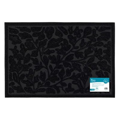 Image of JVL Botany Scraper Rubber Pin Doormat, 40x60cm