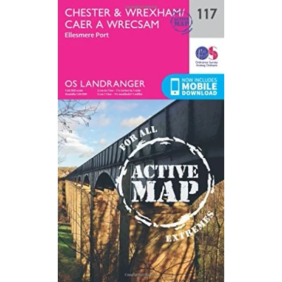 Image of Landranger Active 117 Chester &amp; Wrexham, Ellesmere Port Map With Digital Version