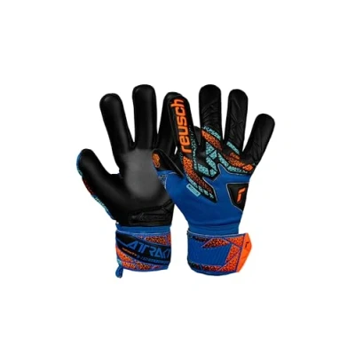 Image of Reusch Attrakt Infinity NC Junior Goalkeeper Gloves Size 7 shocking orange/blue