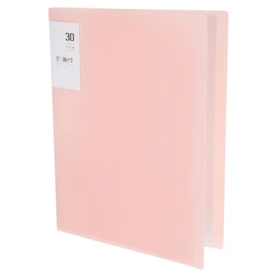 Image of M&amp;G 30 Pocket Binder with PP Plastic Sleeves A4(Pink), Art Portfolio Folder Clear Sheet Protectors, Display 60 Pages for Organizing Documents, 310x235x20mm