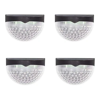 Image of GardenKraft 11259 Solar Powered Decorative Garden Lights/Pack of 4 / Fence Or Wall Mounted IP44 Weatherproof/Bright White LEDs/Easy Installation