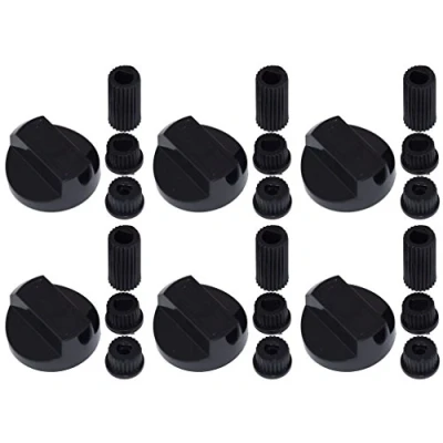 Image of Ufixt 6 x Fits Candy, Cannon, Comet, Creda, Crosslee And Hoover Universal Cooker/Oven/Grill Control Knob Adaptors Black