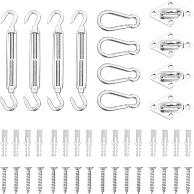 Image of vidaXL 12 Piece Sunshade Sail Accessory Set Stainless Steel