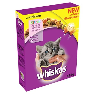 Image of Whiskas 2 12 Months Kitten Complete Dry With Chicken 825g (Pack of 5)