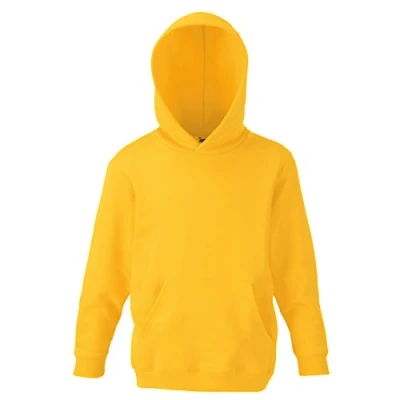 Image of Fruit Of The Loom Boy&#039;s Pull over Classic Long Sleeve Hooded Sweat, Sunflower, 12 13 Years (Manufacturer Size: 152)