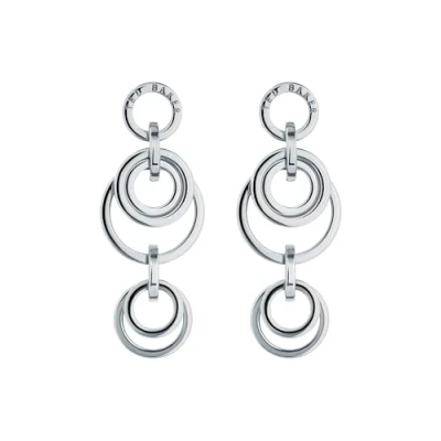 Image of Ted Baker Huliet Multi Hoop Drop Earrings For Women (Silver)