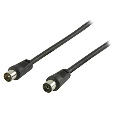 Image of electrosmart TV Aerial Extension Coax Flylead Male Plug to Female Socket Length: 1.5m Colour: Black